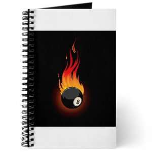   Journal (Diary) with Flaming 8 Ball for Pool on Cover 