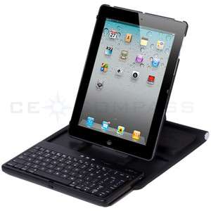 Bluetooth Keyboard Swivel Rotate Case Cover for iPad 2  
