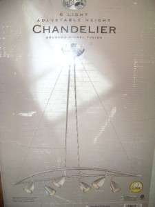 Hampton Bay 6 Light Adjustable Height Chandelier BN new  