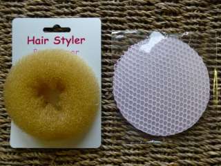 BLONDE Bun Ring Bun Maker Former Hair Donut & HAIR NET  