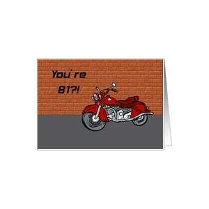  Motorcycle An Antique 81st Birthday Card Card: Toys 