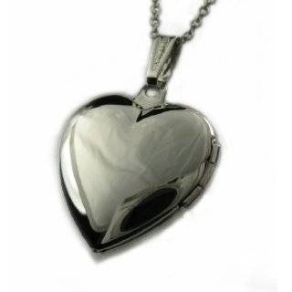   Heart Locket Pendant with 18 Snake Chain Necklace: Jewelry: 