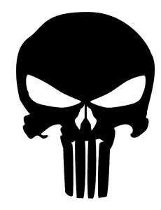 25 Tall Punisher Skull decals set of 2 .99 cents Multiple colors 