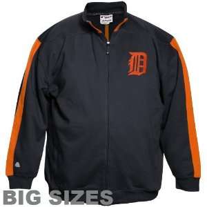 : Majestic Detroit Tigers Navy Blue Tracker Big Sizes Full Zip Jacket 