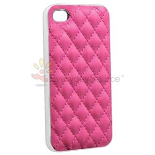Blue+White+Brown+Pink+Black Leather w/Silver Hard Case Cover For 