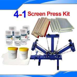 Color 1 Station Screen Printing Press & Supplies Kit  