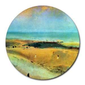  Beach at Low Tide By Edgar Degas Round Mouse Pad Office 
