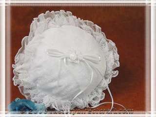 10 Round White Wedding Ring Bearer Pillow Bridal  