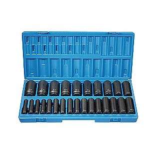 Grey Pneumatic 26 Piece 1/2 Drive 12 Point Deep Length Metric Impact 