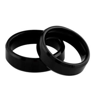 EQUINOX 6MM Black Tungsten Carbide Beveled Edge Wedding Band Ring 