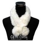 Giftscircle Stylish 100% Rabbit Fur Neck Collar Scarf BOA, White