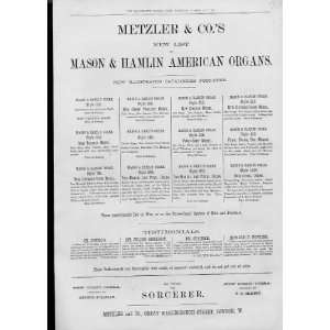  Metzler & Co American Organs Antique Advertisment 1877 