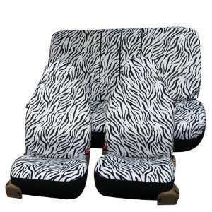 FH FB121112 Zebra Prints Car Seat Covers, Airbag ready and Split Bench 