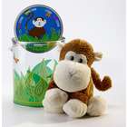 Zoocchini Monkey Plush Stuffed Animal in Gift Bucket