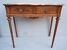 Old French Louis XVI walnut onyx console table # 07632
