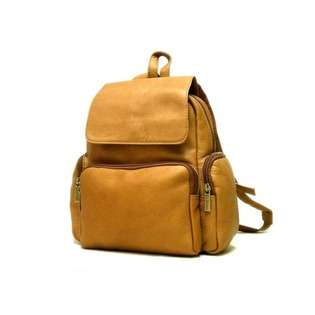   Leather Womens Multi Pocket Backpack/Purse   Color: Tan at 