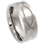  Silver Titanium 8 mm (5/16 in.) Comfort Fit Flat Wedding Band Ring 
