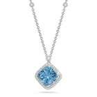Blue Topaz And Diamond Necklace  