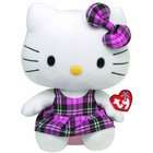 TY Hello Kitty Ty Beanie Baby Hello Kitty Purple Tartan Dress Plush