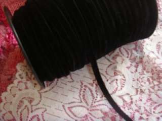 wholesale roll 100 y black velvet ribbon 1/4 wide  