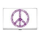 Carsons Collectibles Business Card Holder of Flowered Peace Symbol 