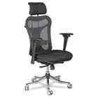   Ex Executive Office Chair, Mesh Back/Upholstered Seat, Black/Chrome