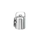   Brushed Chrome 3 Quart Ice Bucket with Side Handles and Metal Cover