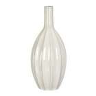 Benzara Designer Contempo Metallic White Ceramic Vase 18