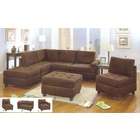  sectional sofa with plush chocolate brown microfiber upholstery