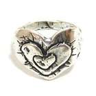 island cowgirl sterling silver plated triple love heart ring size