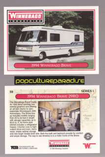 1994 WINNEBAGO BRAVE 29RQ RV CAMPER 1994 TRADING CARD  