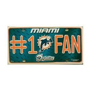 LP 710 Miami Dolphins #1 Fan License Plate   1110M  Sports 