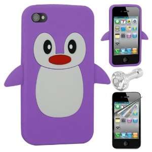  Bundle 3 Kits for Apple iPhone 4 4S  Penguin Silicone 