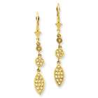 goldia 14k Gold White Gold Diamond cut Dangle Earrings
