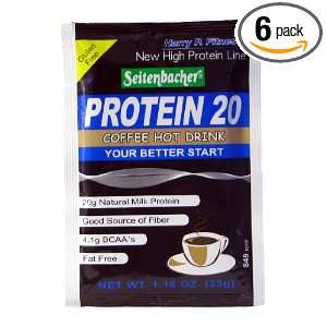 Seitenbacher Protein 20 Hot Drink, Coffee, 1.64 Ounce (Pack of 6 