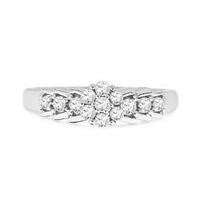  10KT White Gold Round Diamond Fashion Ring (1/3 cttw): D 