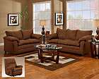 Chocolate Brown Sofa, Love Seat & Reclining Chair 3 Piece Living Room 