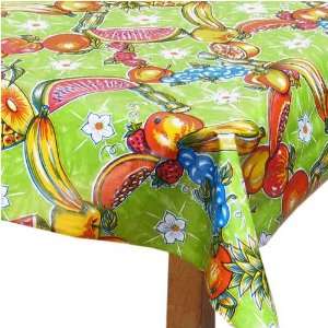  Tropical Fruit Oilcloth Table Cloth   lime (48 x 108 