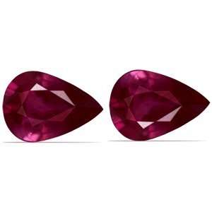  1.90 Carat Loose Rubies Pear Cut Pair Jewelry