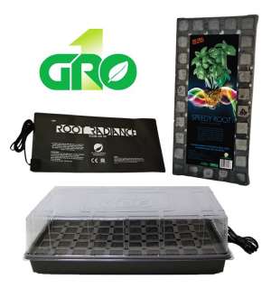 GRO1 7 Grow Plant Hydroponic Complete Germination Clone Starting Kit 