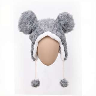 New MIKEY Cartoon animal plush flap beanie ski tassel Hat Cap winter 