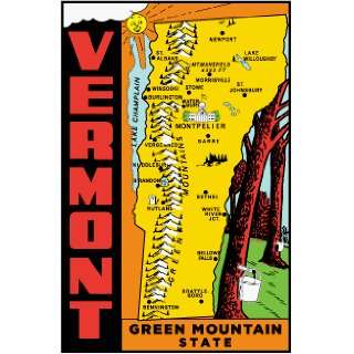  Fridgedoor Vermont Map Travel Decal Magnet Automotive