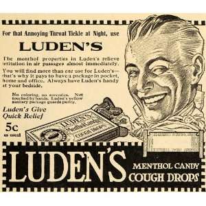  1918 Ad Ludens Menthol Candy Cough Drops Prestige Brand 