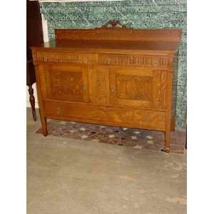  Solid Quarter Sawn Tiger Oak Sideboard Buffet Furniture & Decor