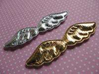 60 3 Big Padded Shiny Fabric Angels Wings Appliques  