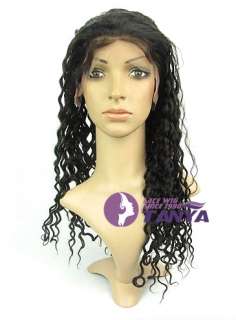 18 100% India Remy Human Hair Lace Wig Wigs Deep Wave  