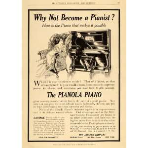  1909 Ad Pianola Piano Aeolian Weber Organ Man Playing 