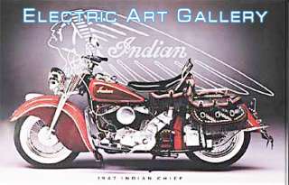 1947 INDIAN 24x34 ELECTRIC ART LED PICTURE  