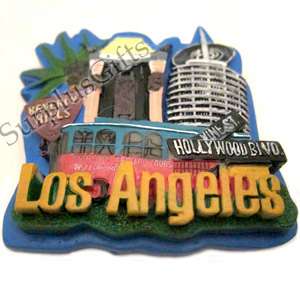 Los Angeles, Beverly Hills, and Hollywood Souvenir Resin Magnet