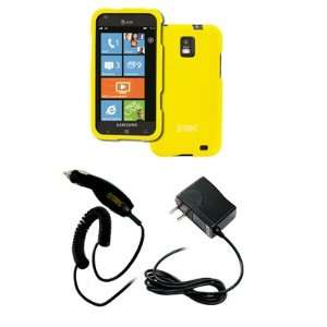 EMPIRE Samsung Focus S I937 Rubberized Hard Case Cover (Yellow) + Car 